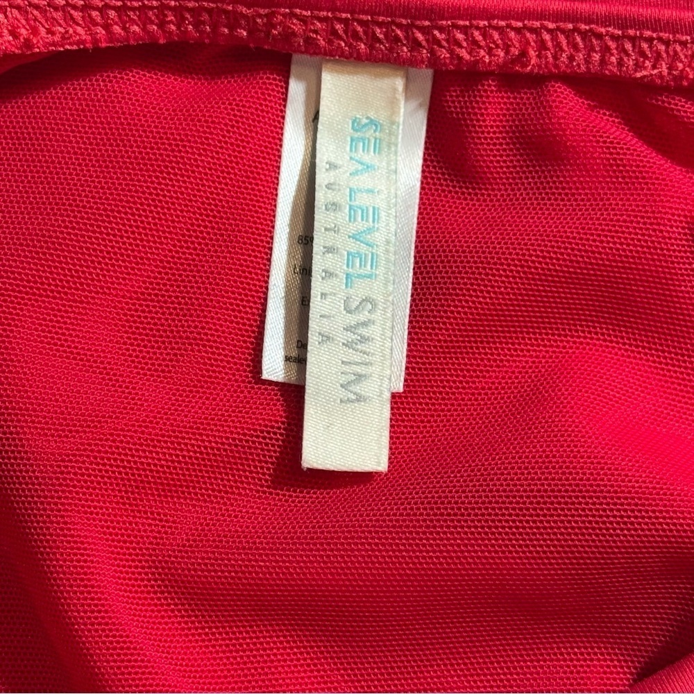 🌻 Sea Level Australia Eco Essentials Square Neck Red One-Piece Swimsuit size 14 - Picture 7 of 15